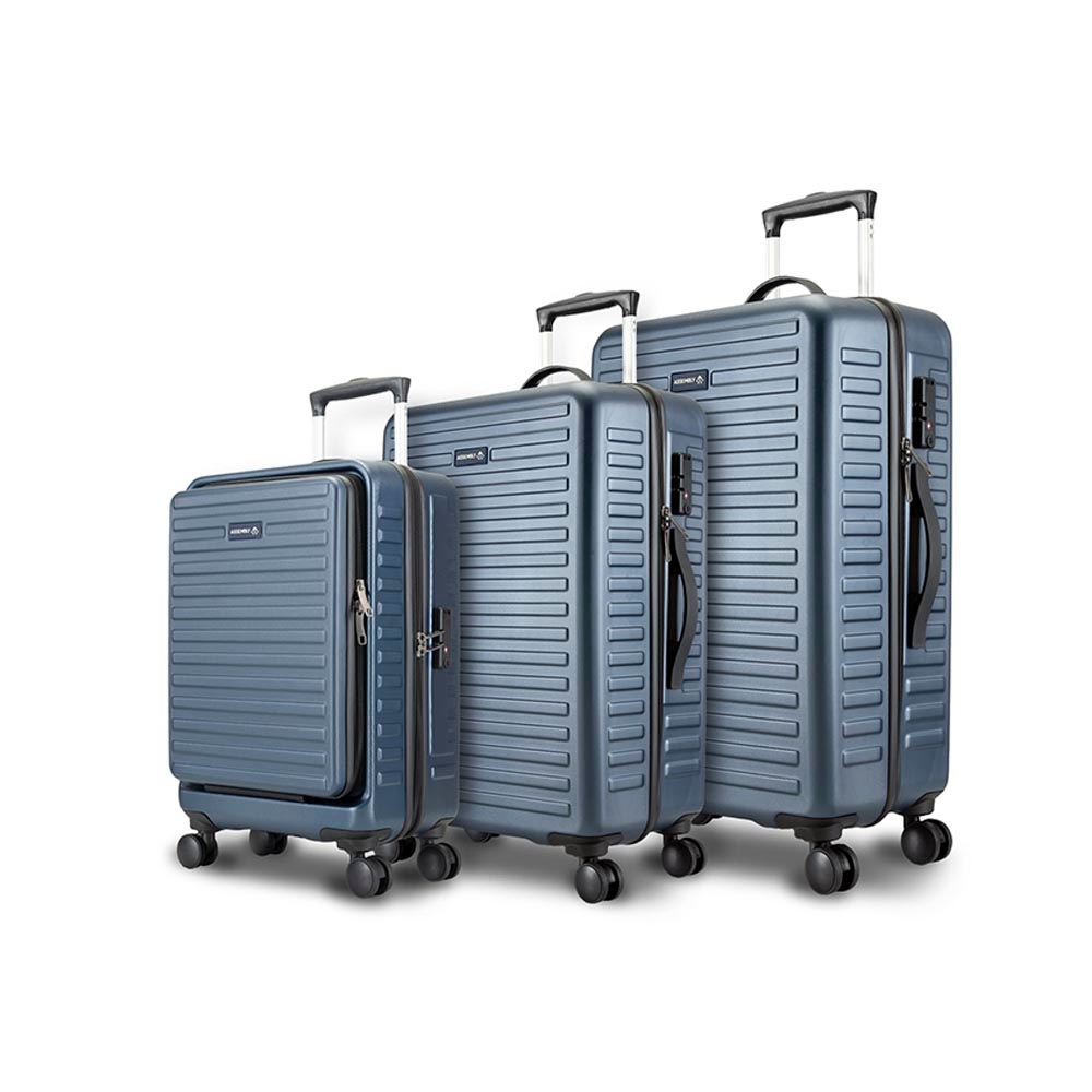 Set of 3 Luggage Trolley Bags - 28 inch, 24 inch and 20 inch Suitcase | Blue