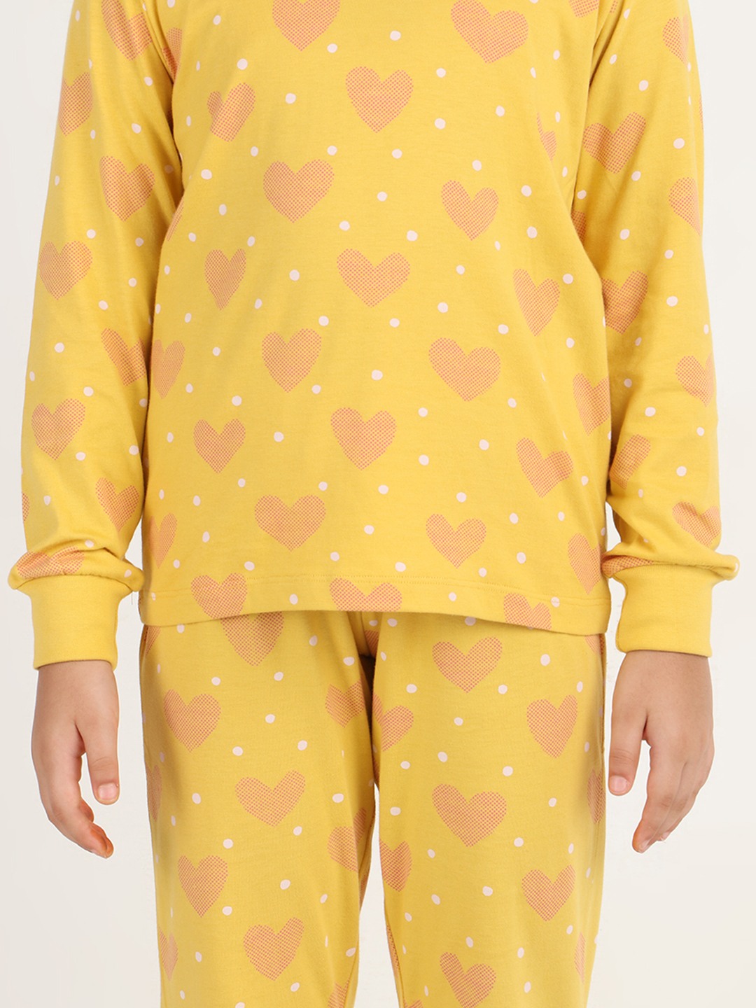 Girls 2 piece printed jogger lounge set- Spicy Mustard