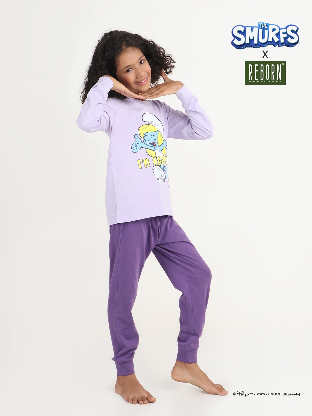 Girls 2 piece printed jogger lounge set- Lavender