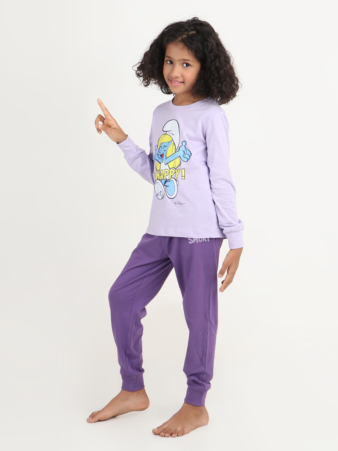 Girls 2 piece printed jogger lounge set- Lavender