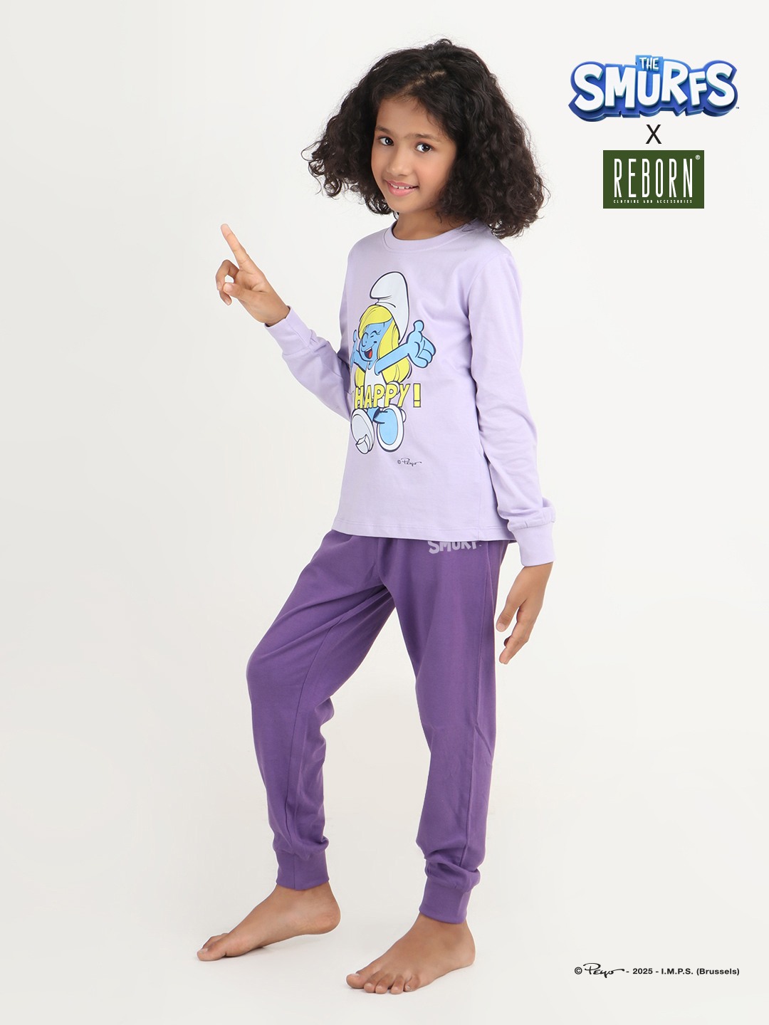 Girls 2 piece printed jogger lounge set- Lavender