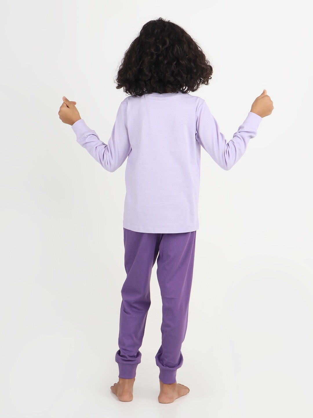 Girls 2 piece printed jogger lounge set- Lavender