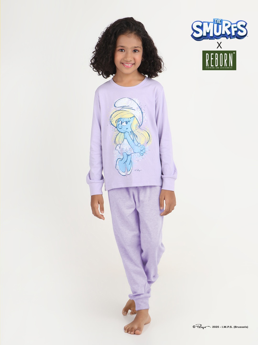 Girls 2 piece printed jogger lounge set- Lavender