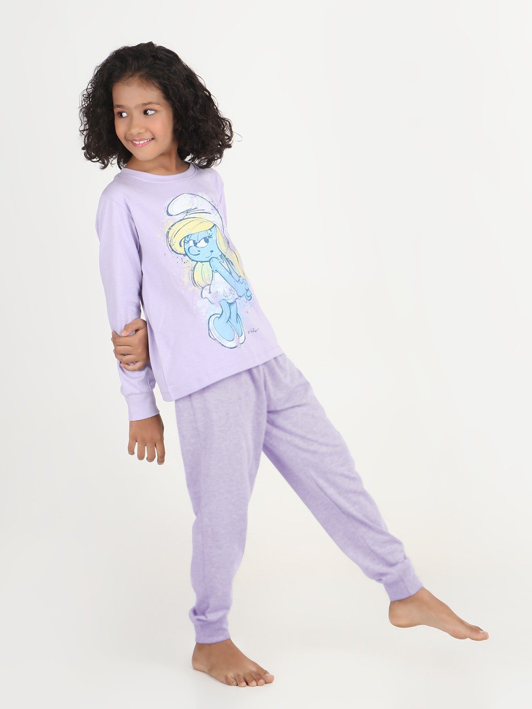 Girls 2 piece printed jogger lounge set- Lavender
