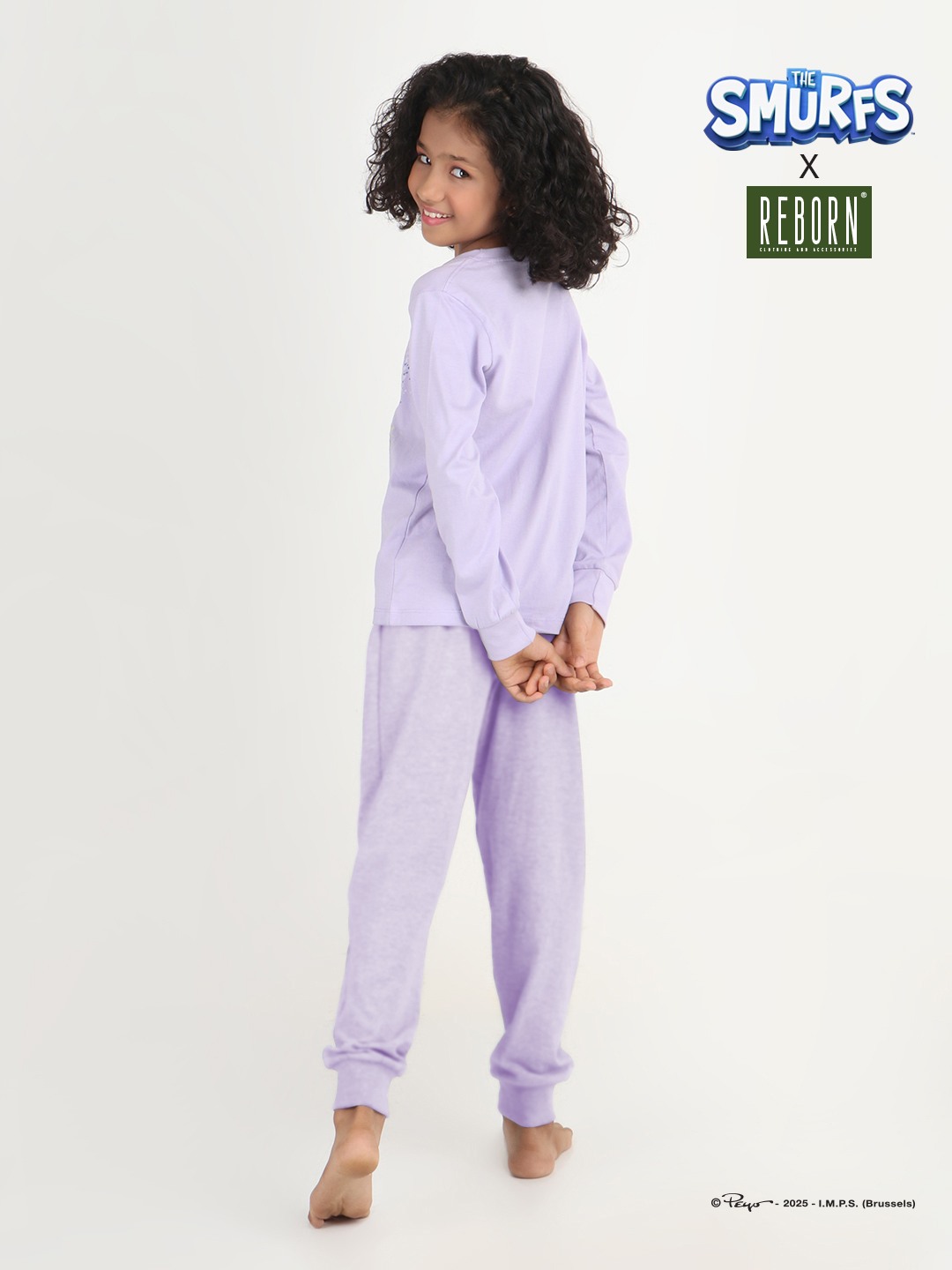 Girls 2 piece printed jogger lounge set- Lavender