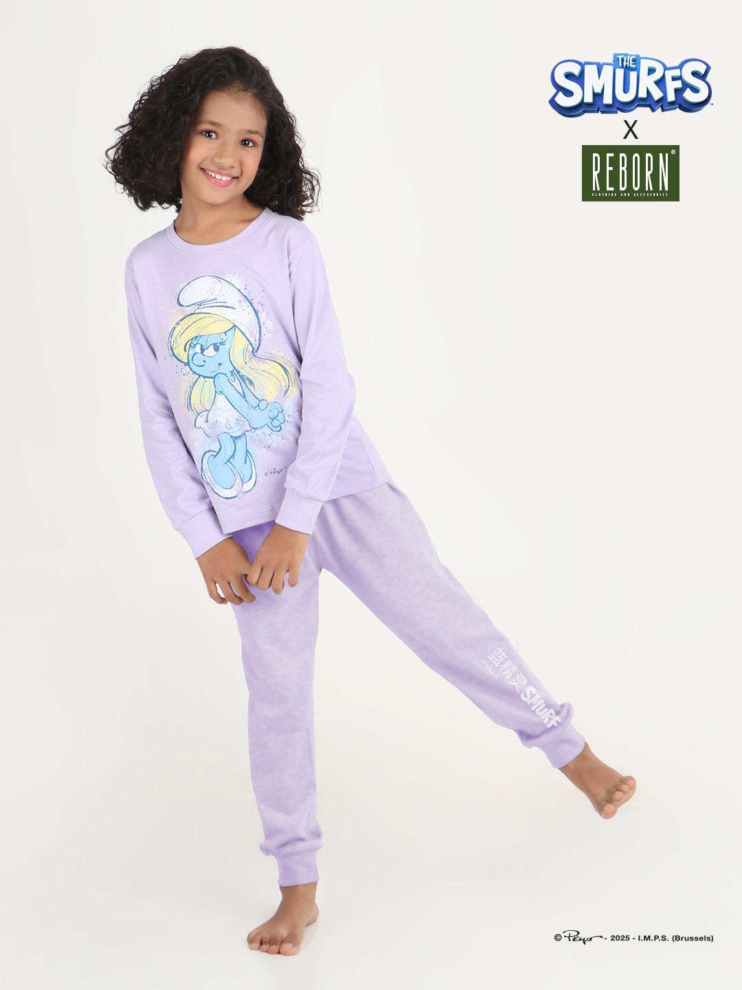 Girls 2 piece printed jogger lounge set- Lavender
