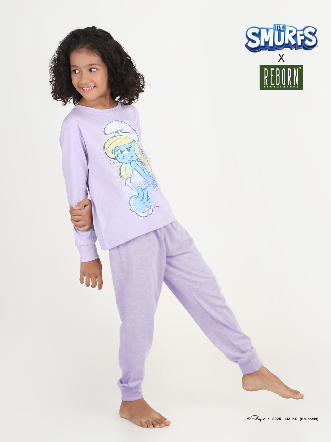 Girls 2 piece printed jogger lounge set- Lavender