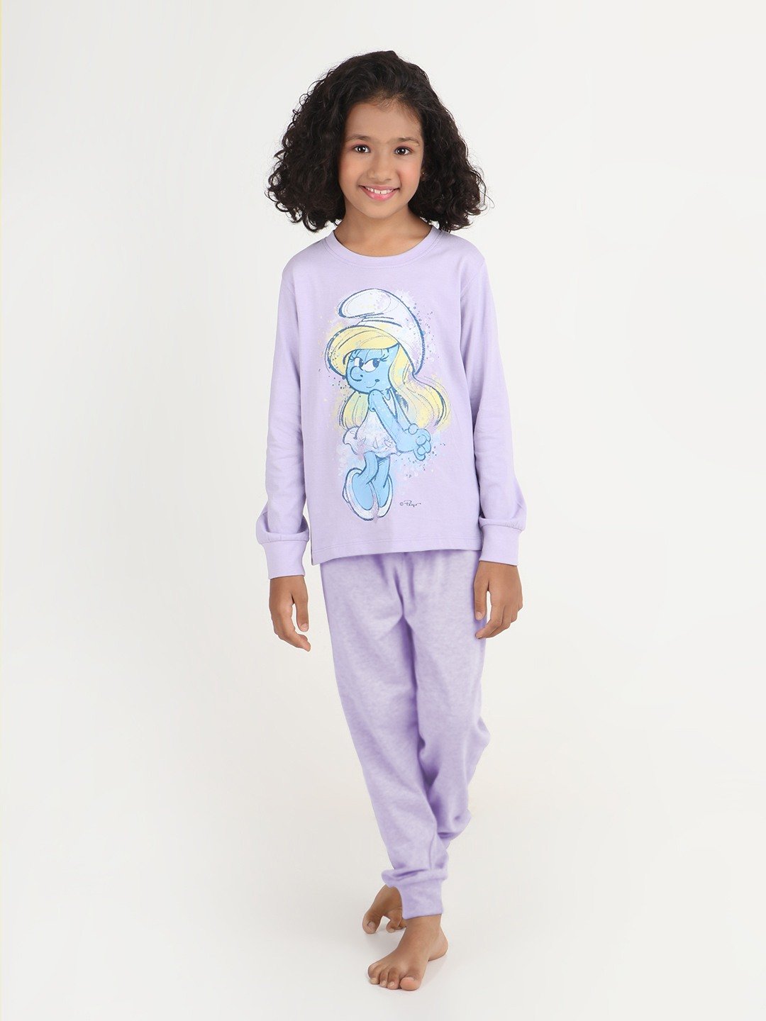 Girls 2 piece printed jogger lounge set- Lavender