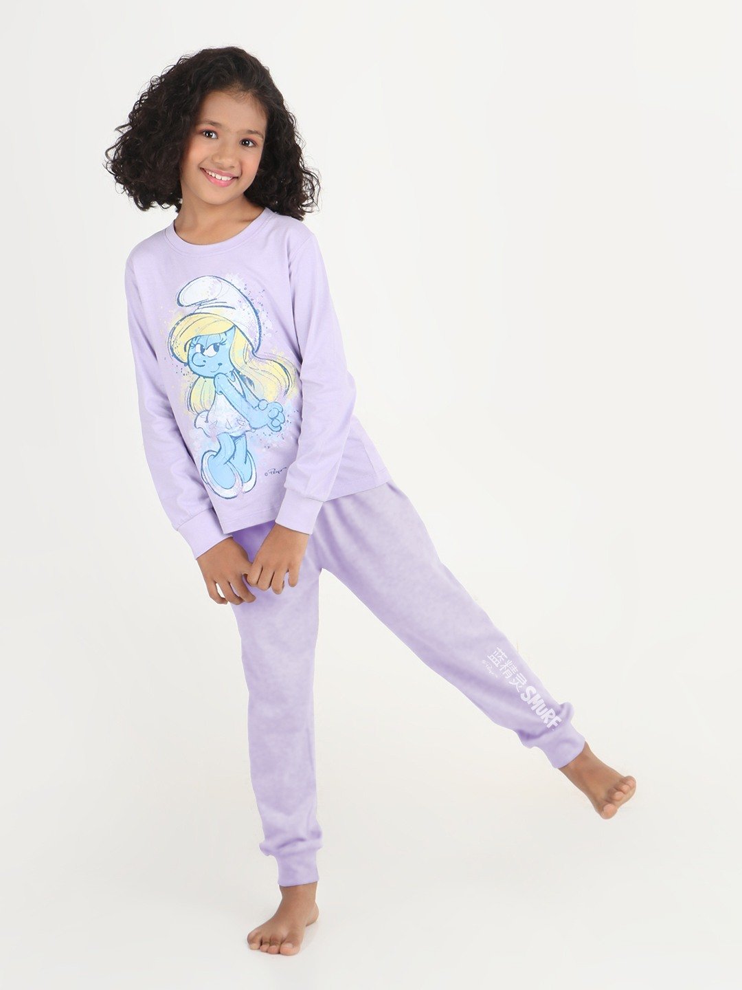 Girls 2 piece printed jogger lounge set- Lavender