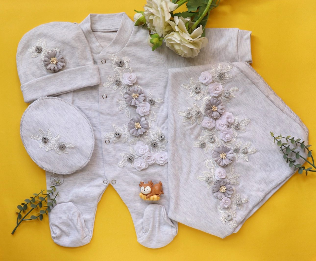 Pearly Bloom Romper Set