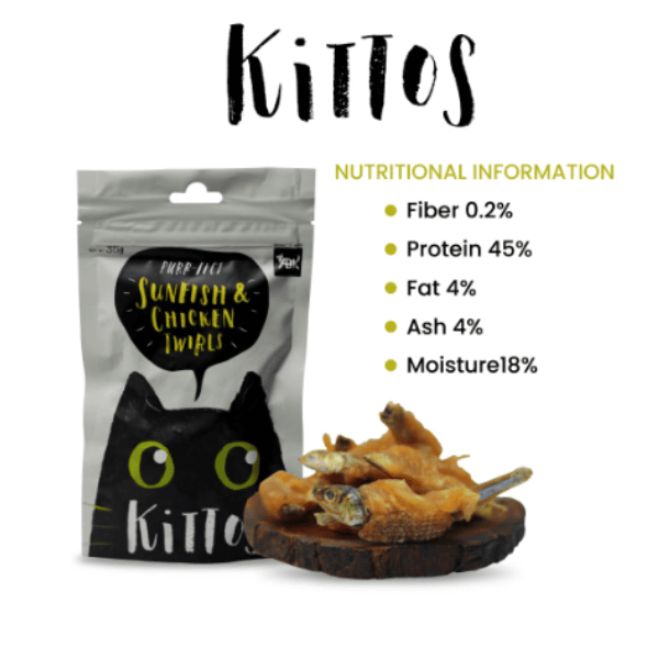Kittos Sunfish & Chicken Twirls Cat Treat - 35g