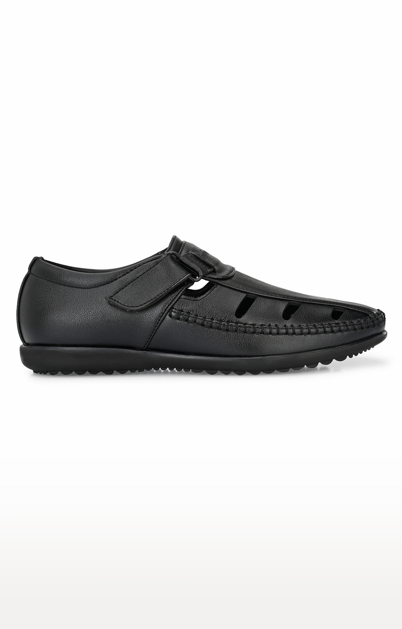 San Frissco | San Frissco Men's Faux Leather Pashto Black Sandals 1