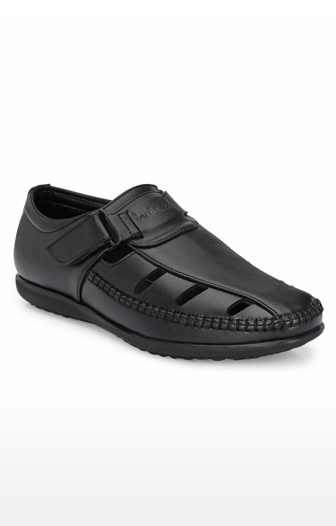 San Frissco | San Frissco Men's Faux Leather Pashto Black Sandals 0