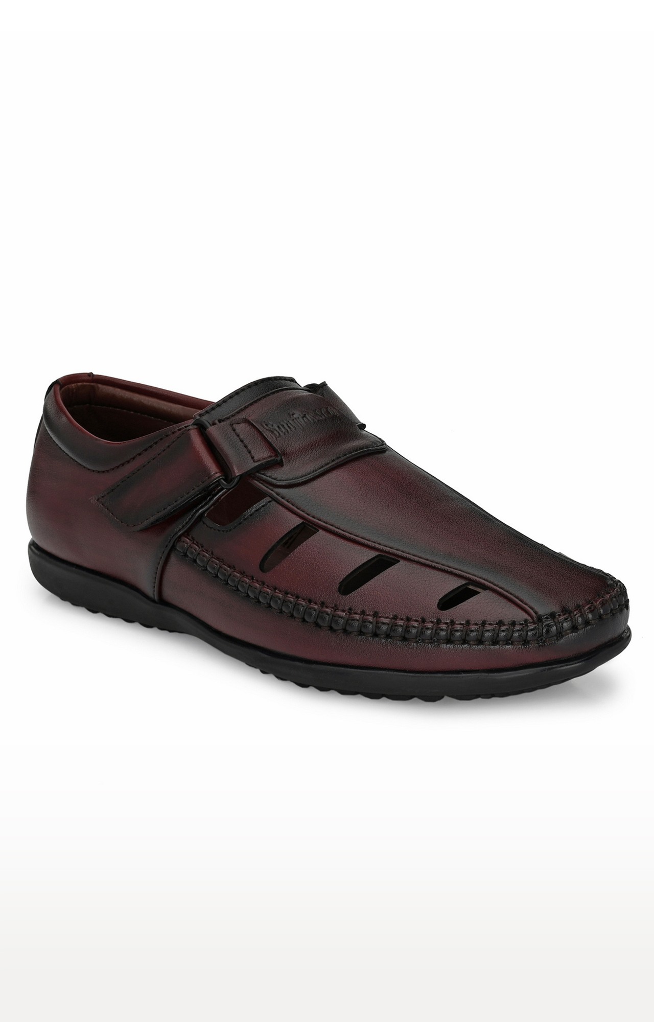 San Frissco Men s Faux Leather Pashto Cherry Sandals