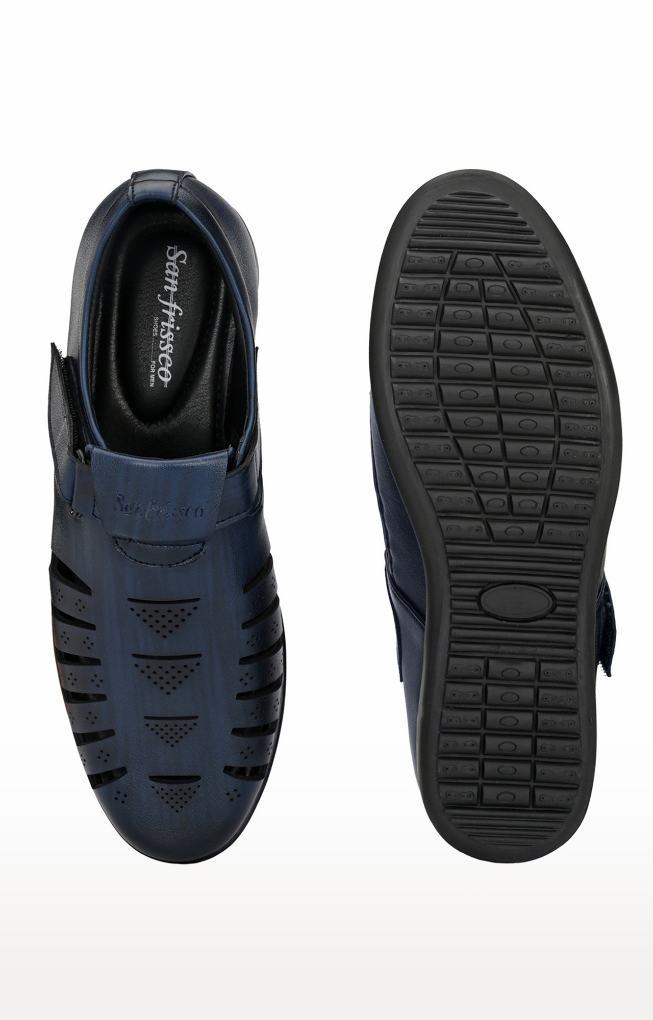 San Frissco | San Frissco Men's Faux Leather True Blue Sandals 4