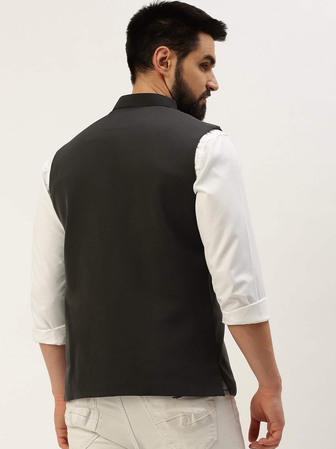 Buy BANDEYA Grey Indiecraft Collection Printed Ikat Slim Fit Men's Nehru  Jacket | Shoppers Stop