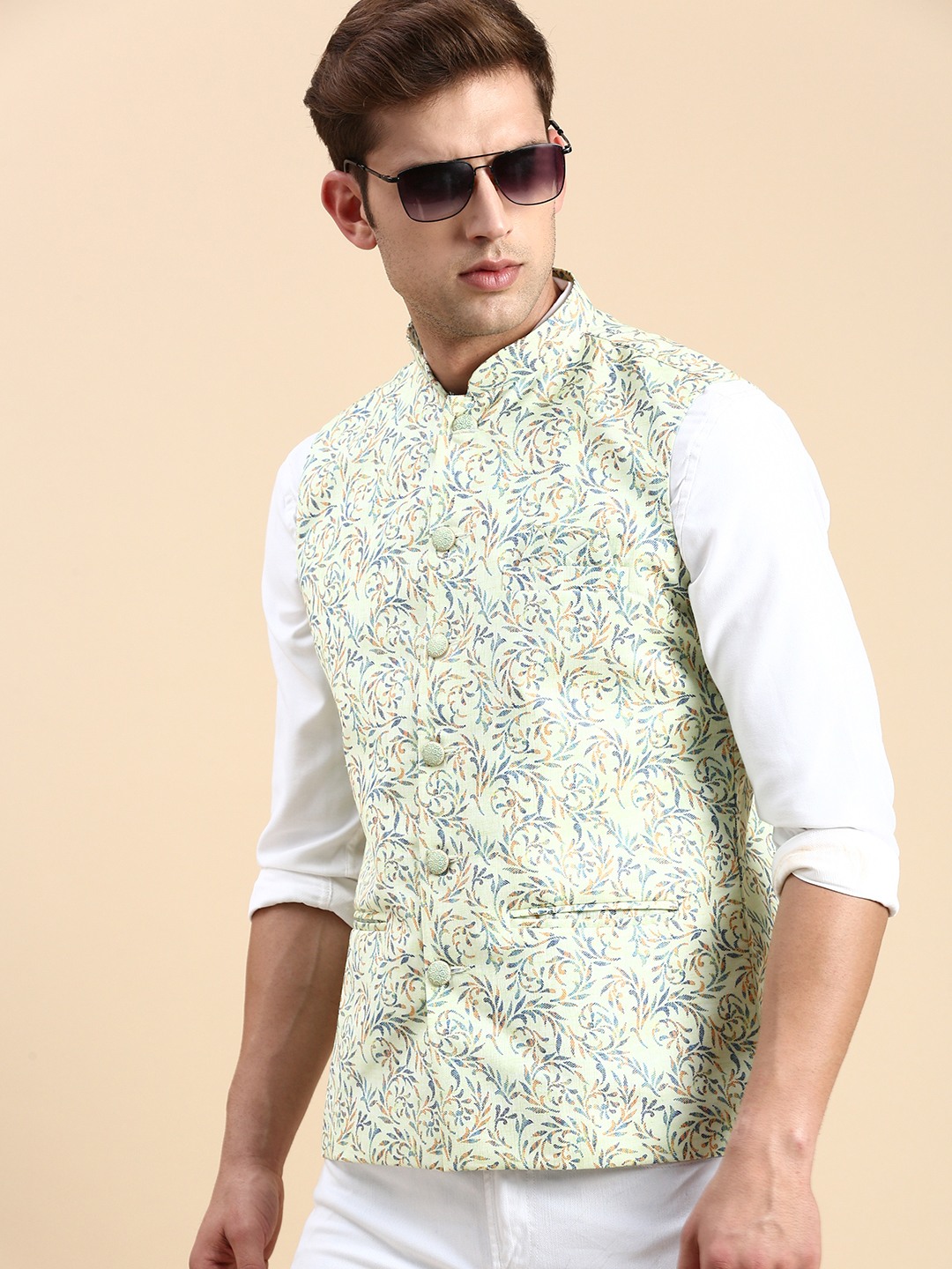 Printed Chirp Green Floral Men's Nehru Jacket by Redesyn at Rs 799/piece in  Navi Mumbai