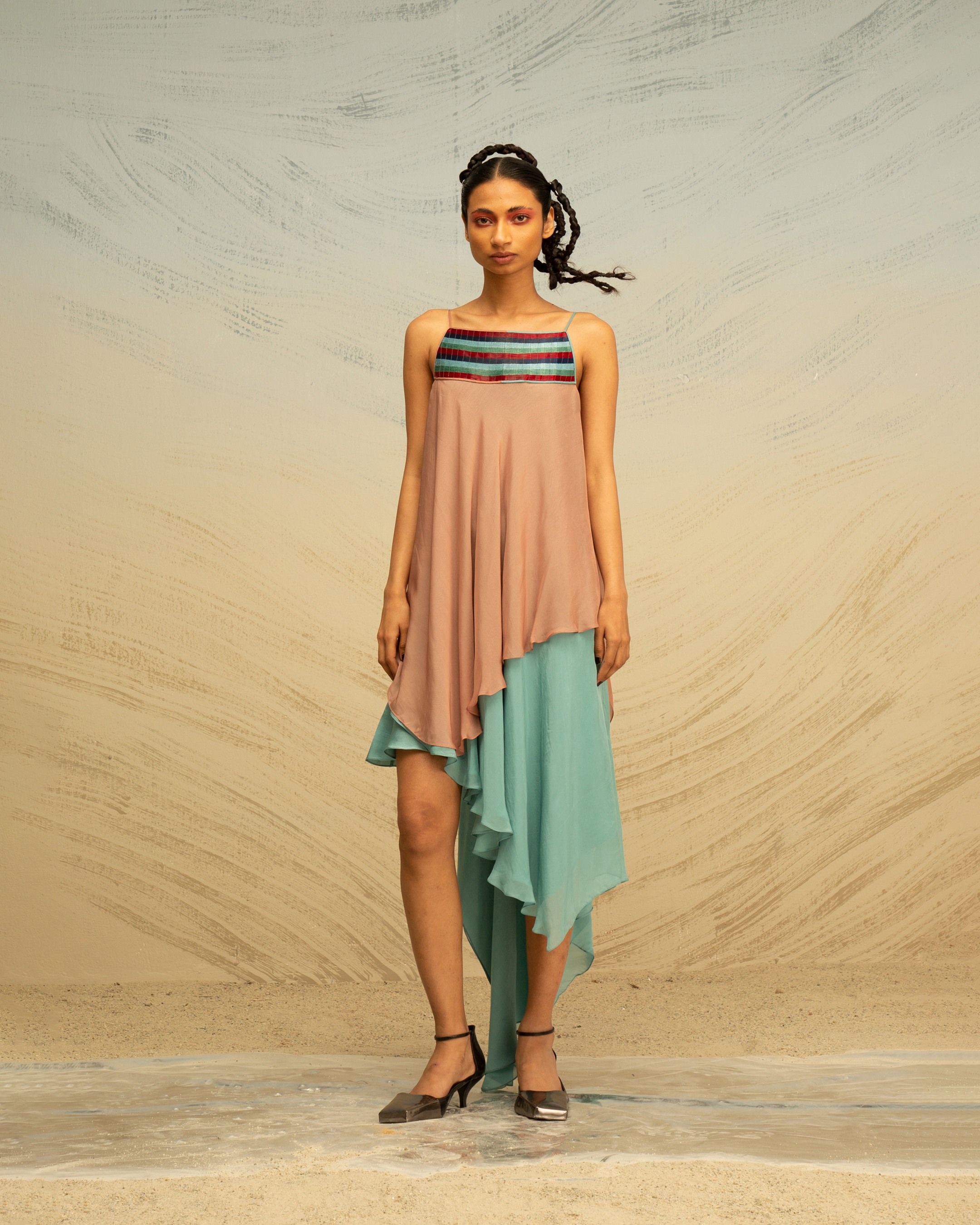 Layered Glass Yoke Dress