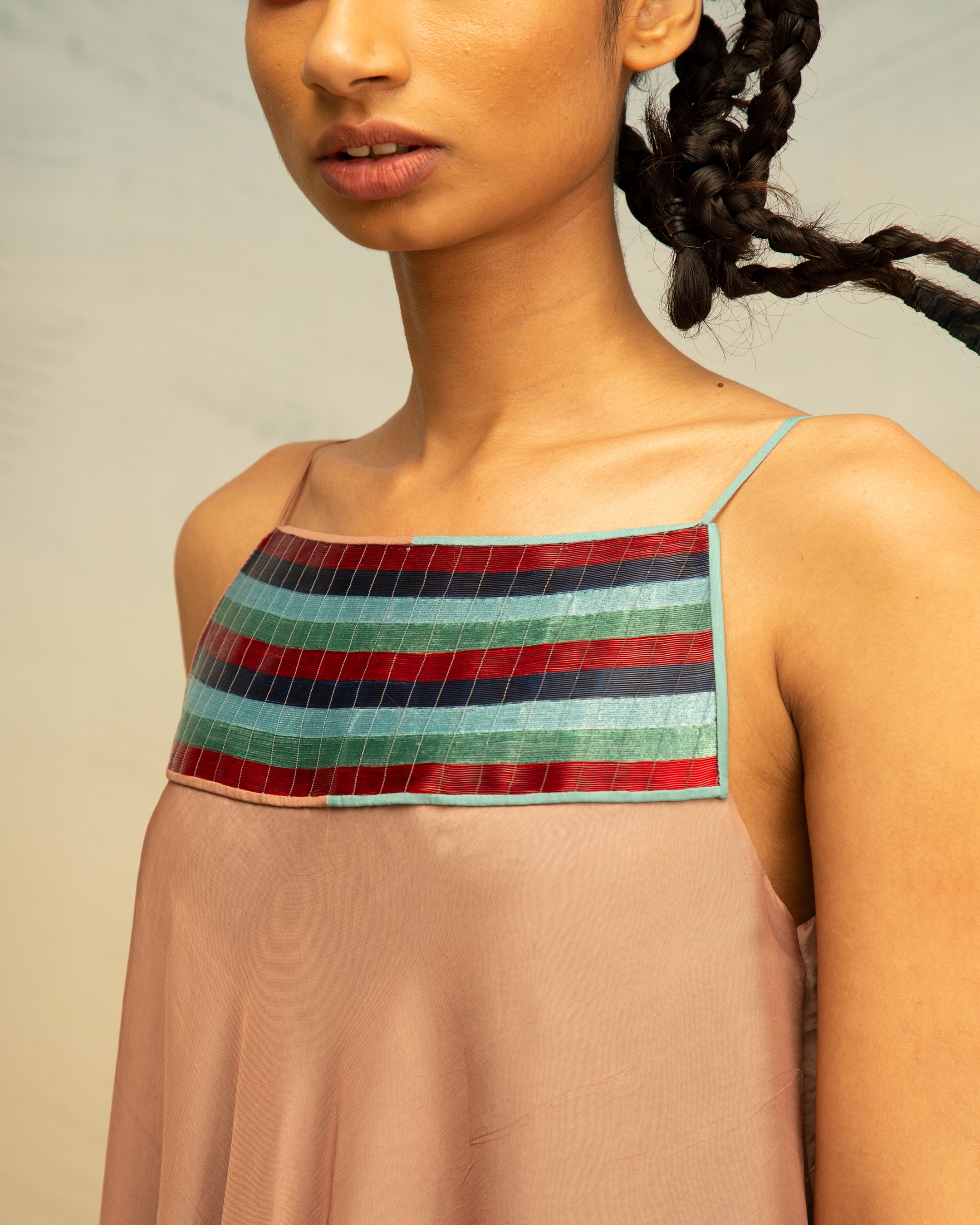 Layered Glass Yoke Dress
