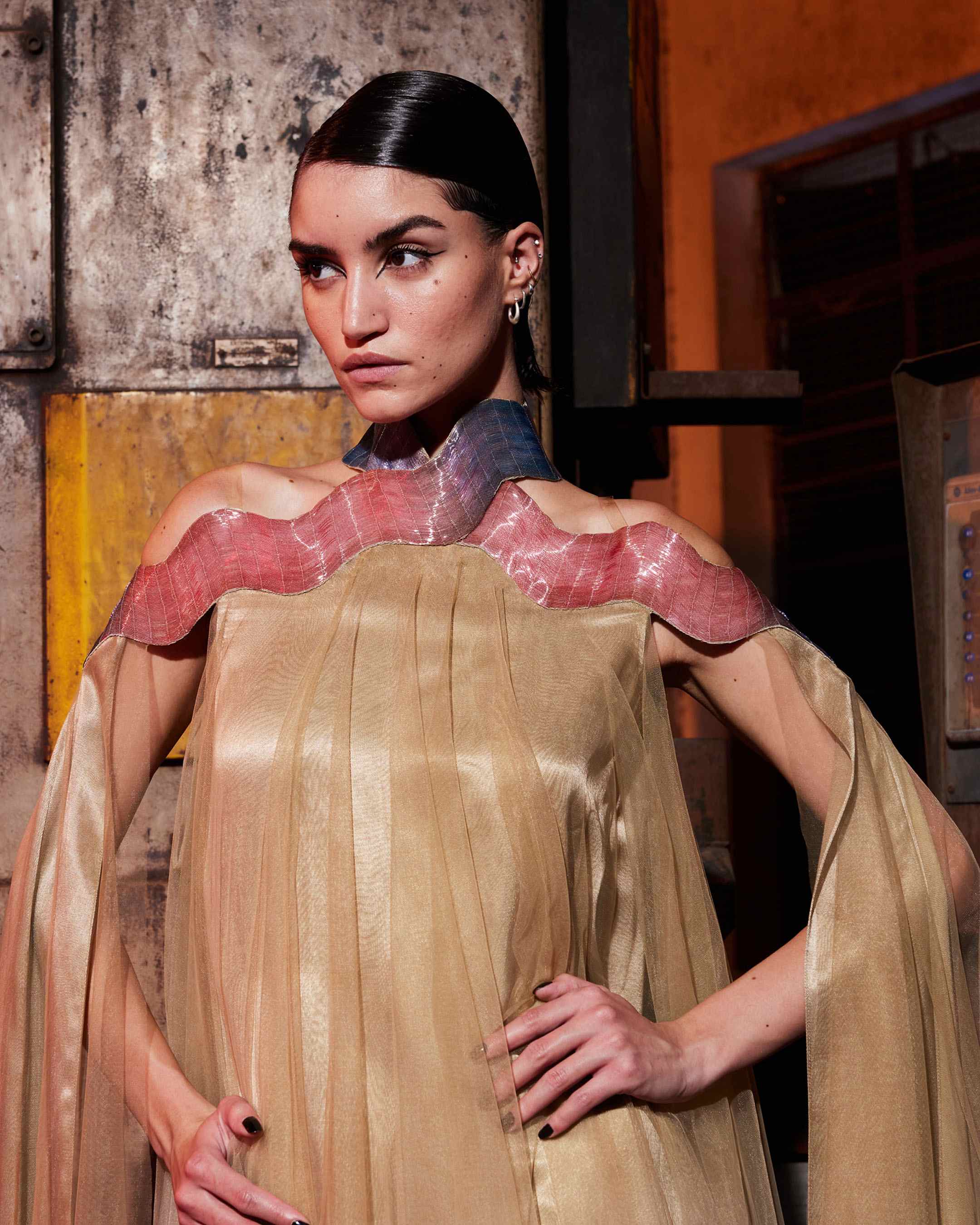Gradient Glass Halter Kaftan