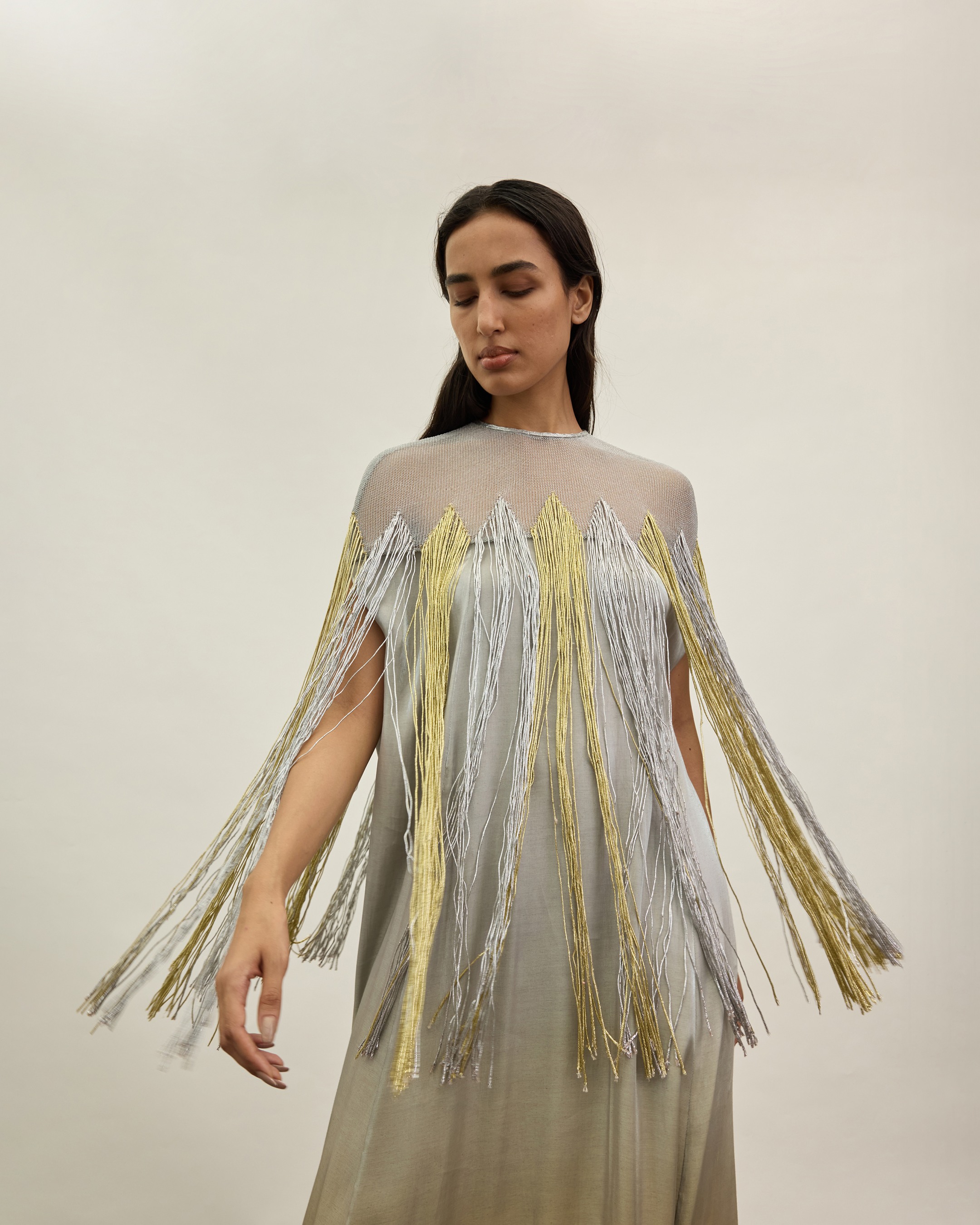 Gold & Silver Metallic Kaftan