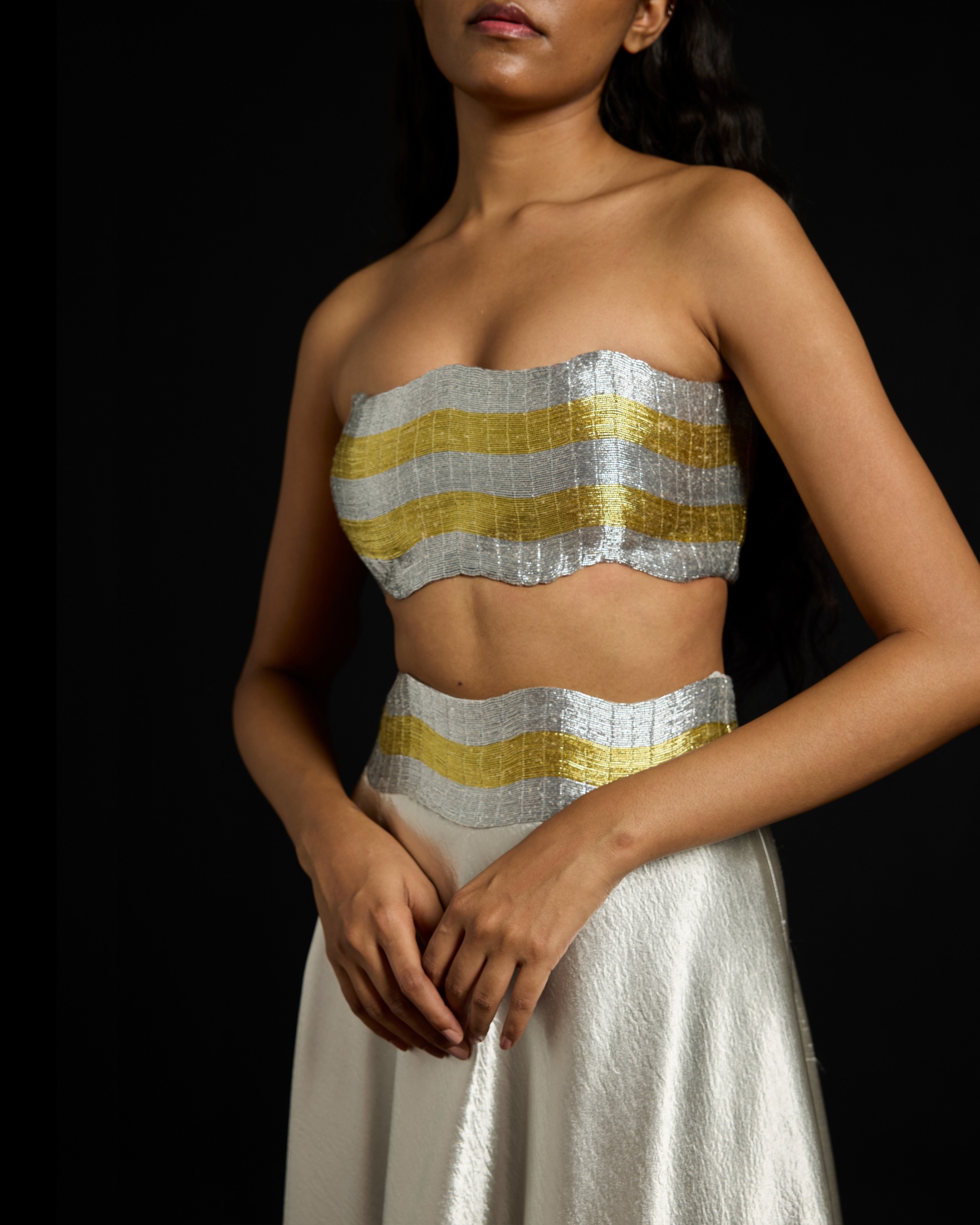 Metallic Wave Satin Ensemble