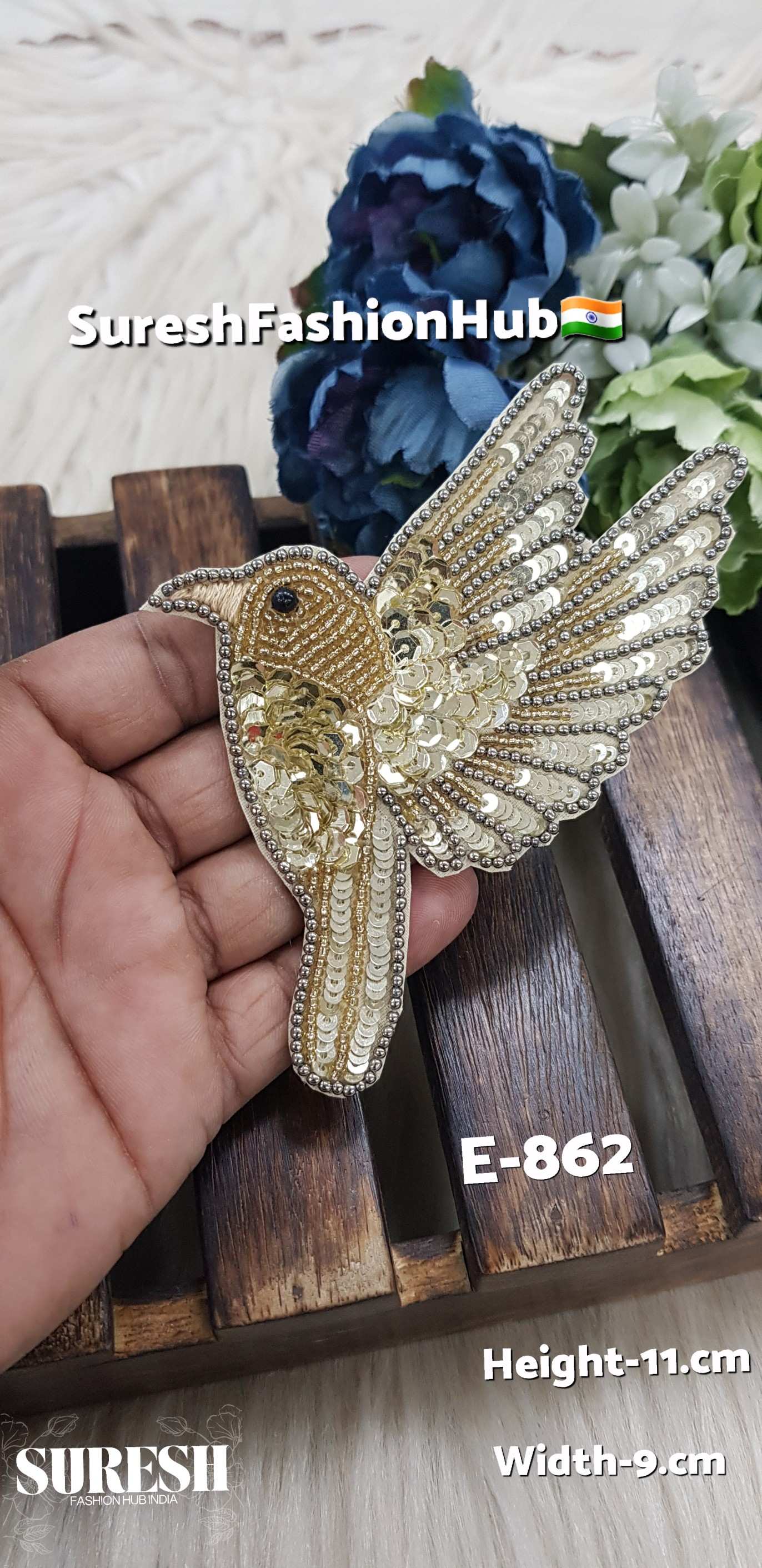 Left Side Facing Gold Dove Patch