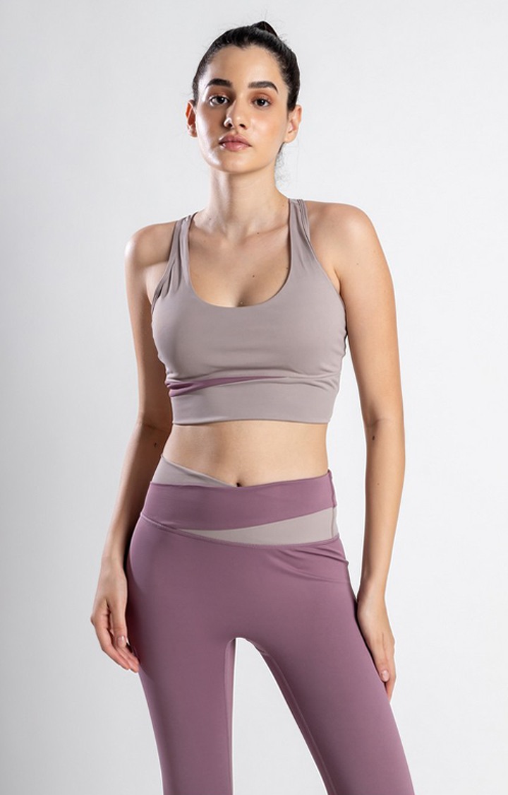 Women's Purple Solid Nylon Tracksuit