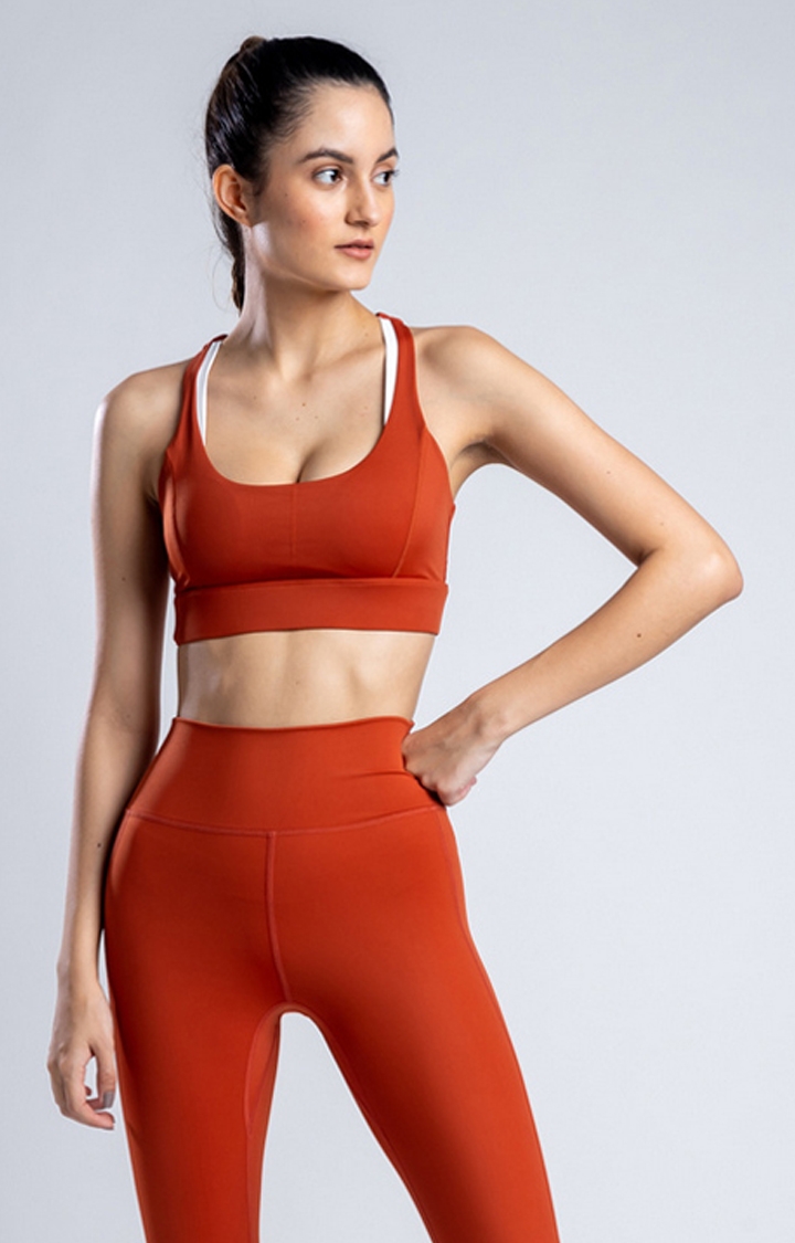 Red Athletic Fitness Gym Wear Sport Bras Activewear Women Yoga Set