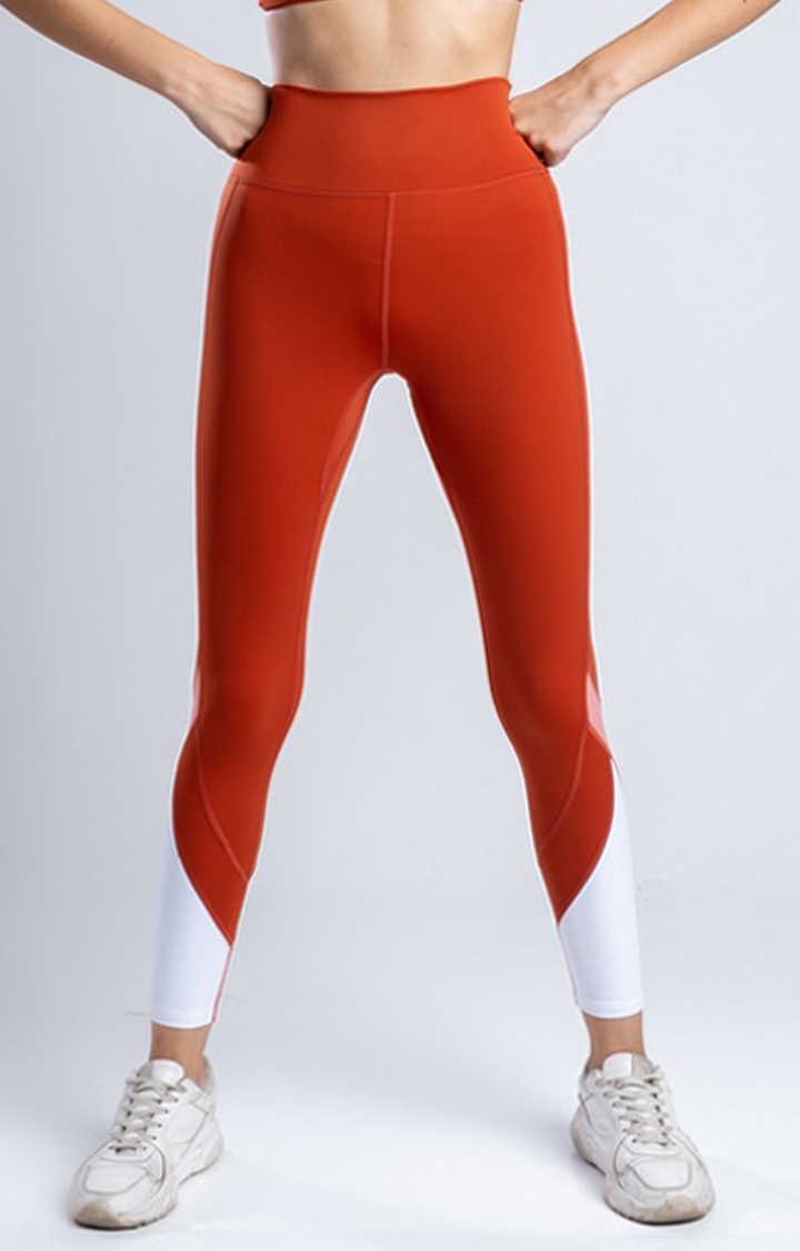 SKNZ Activewear | Women's Red Solid Nylon Activewear Legging