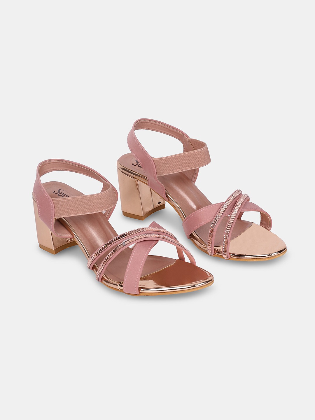 Elegant Pink Party Sandals for Women with Crystal Straps | SawadiMart