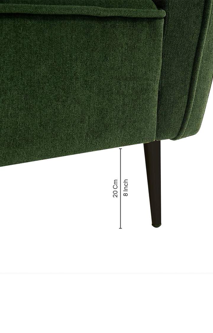 neudot Diva LHS Sofa Chaise Lounger with Black Legs for Living Room|Bedroom|2 Person Sofa|Diwan|Premium Fabric | Solid Wood Frame|2 Seater (Colour : Emerald Green (DIY))