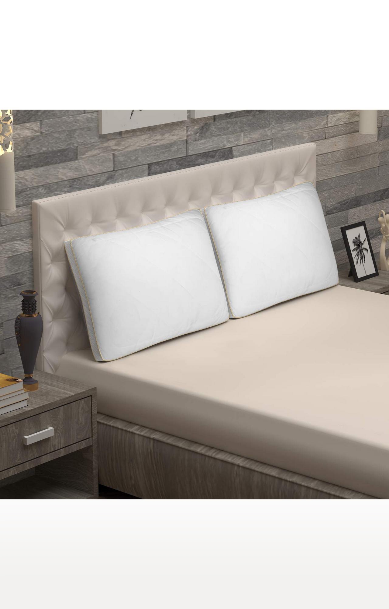 Sita Fabrics | Sita Fabrics Premium Super Soft and Comfortable Aloe Vera Microfiber Pillow | Snow-White | 18x27 Inch  0