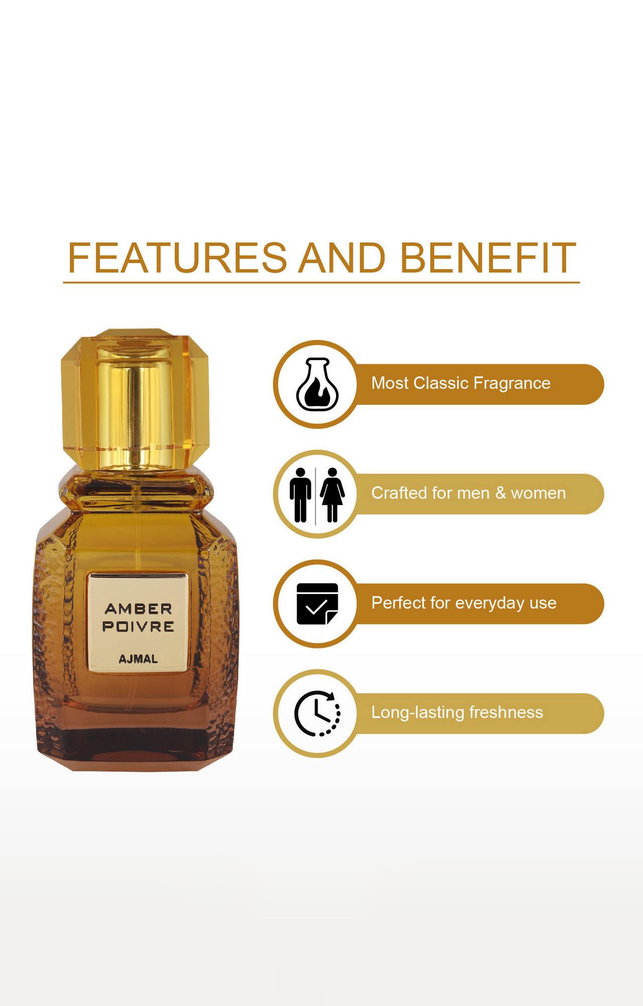 Ajmal Amber Poivre Eau De Parfum 100ML Long Lasting Scent Spray Perfume Gift For Men & Women - Made In Dubai