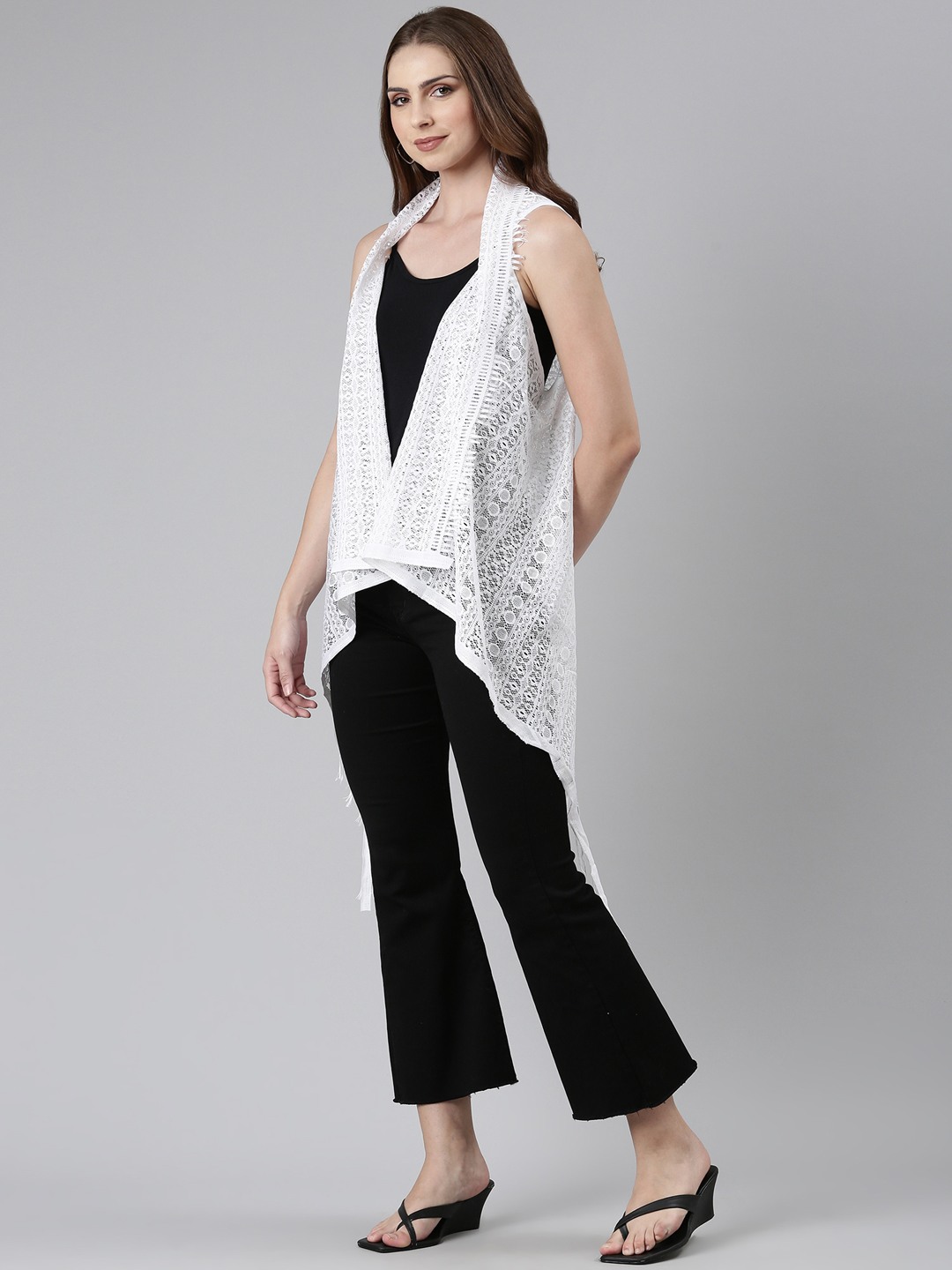 White new arrivals sleeveless shrug