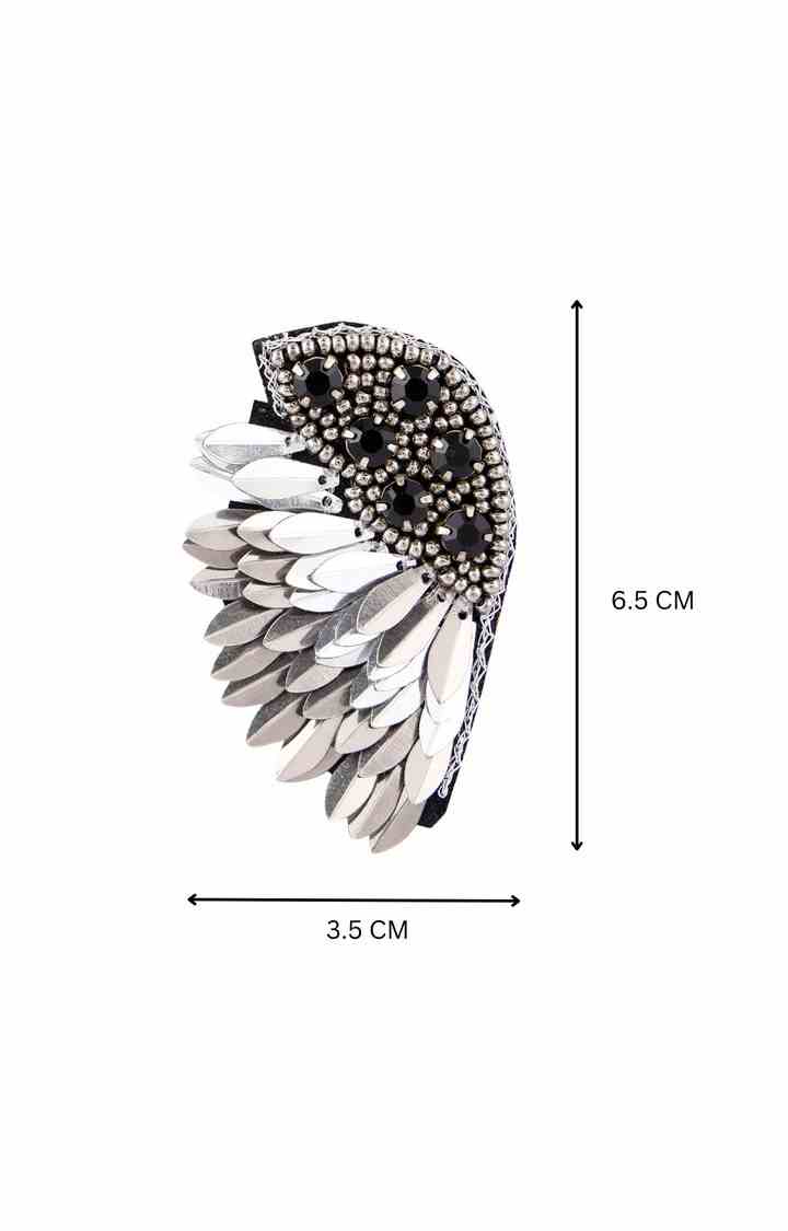 Elegant Angel Wing Earrings Silver with Cluster Earrings