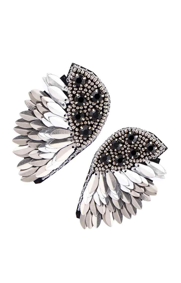 Elegant Angel Wing Earrings Silver with Cluster Earrings