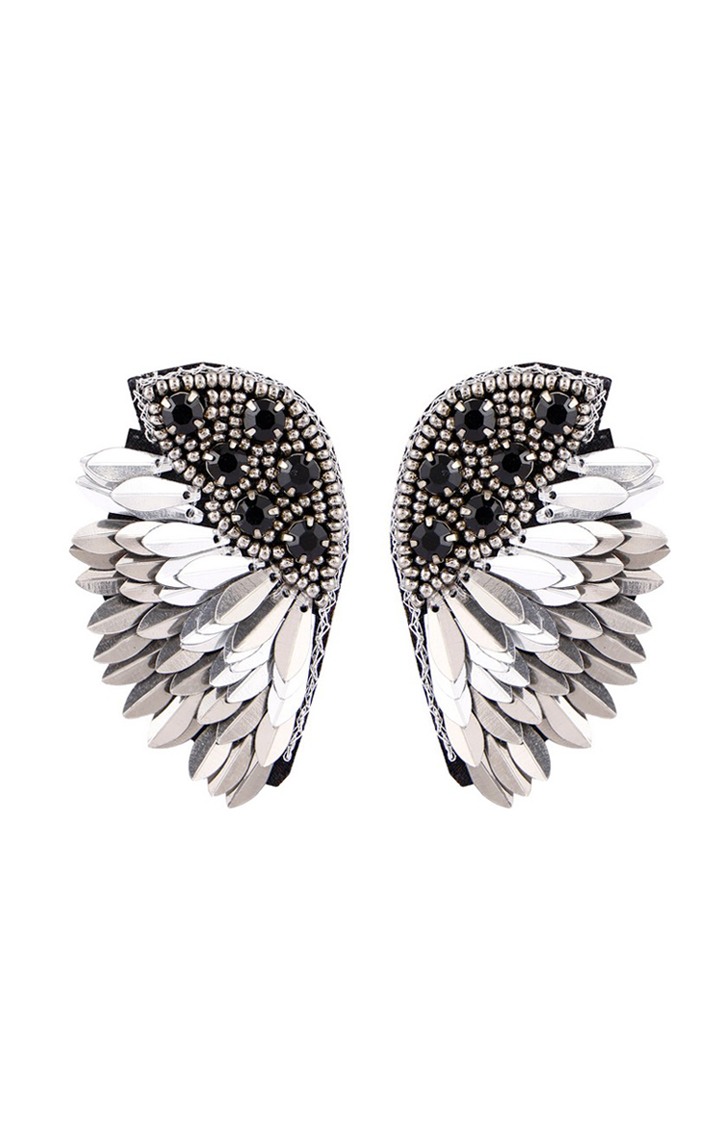 Elegant Angel Wing Earrings Silver with Cluster Earrings