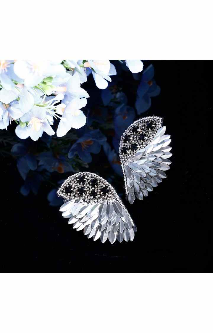 Elegant Angel Wing Earrings Silver with Cluster Earrings