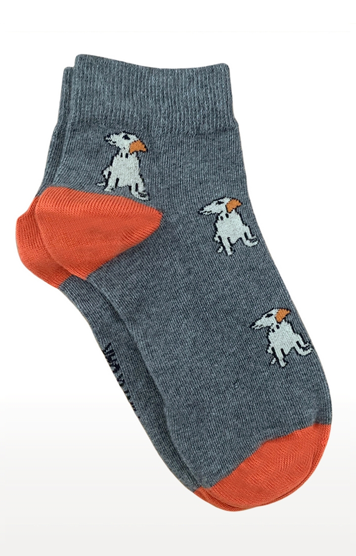 Mint & Oak | Mint & Oak Men’s Best Friend Grey Ankle Length Socks for Men 0