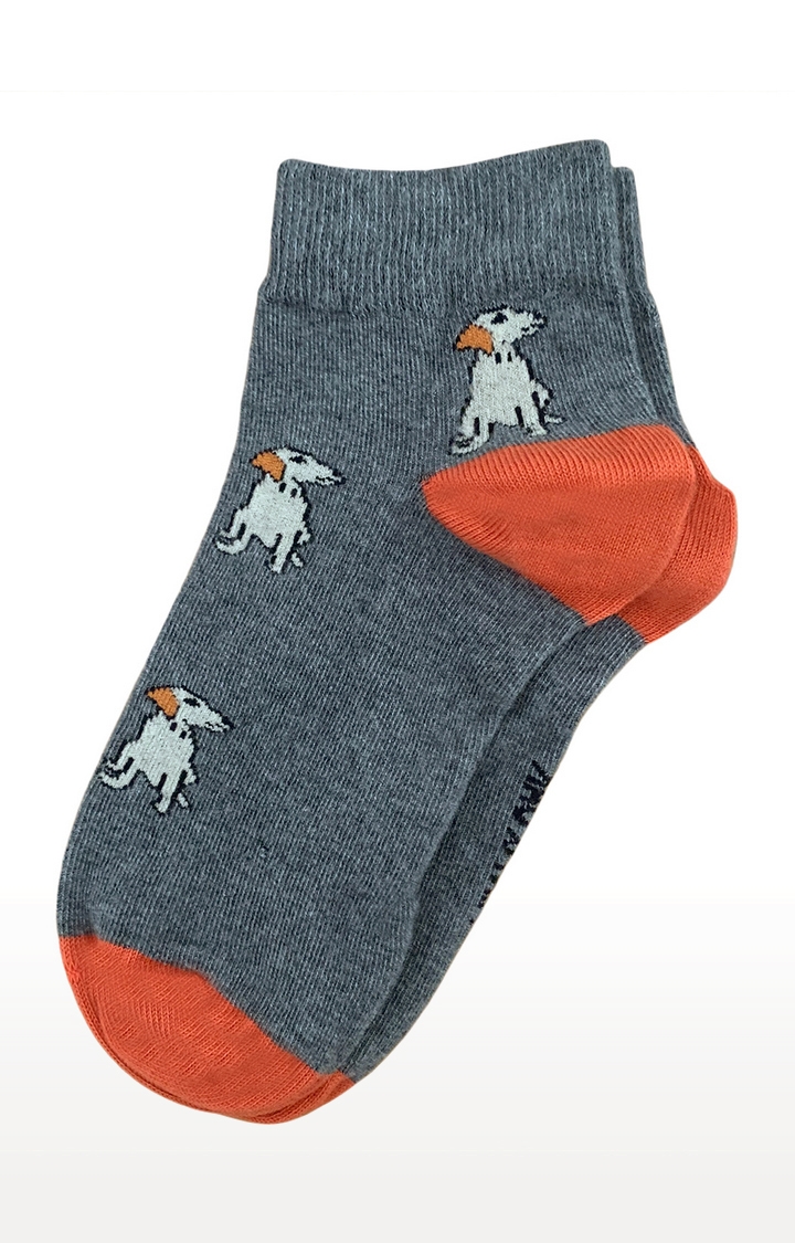 Mint & Oak | Mint & Oak Men’s Best Friend Grey Ankle Length Socks for Men 1