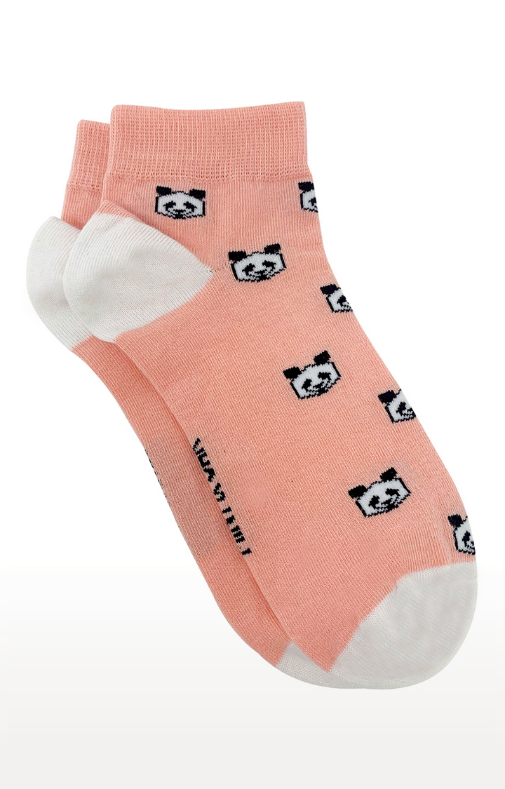 Mint & Oak Panda Express Pink Ankle Length Socks for Men