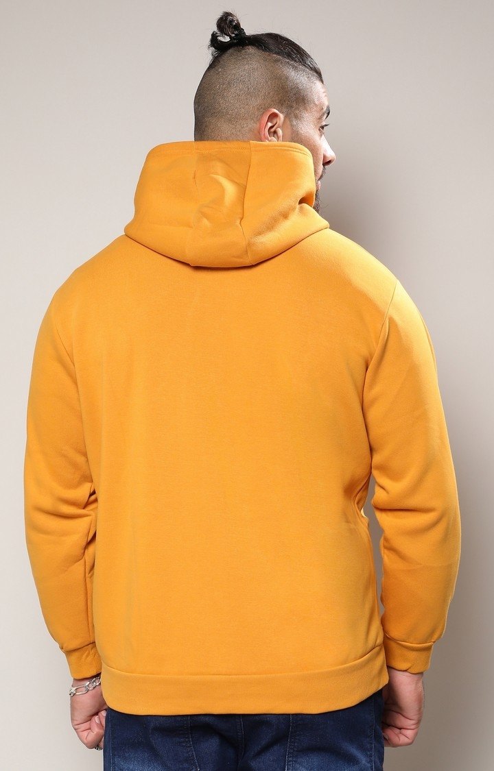 Men's Yellow Solid Hoodies