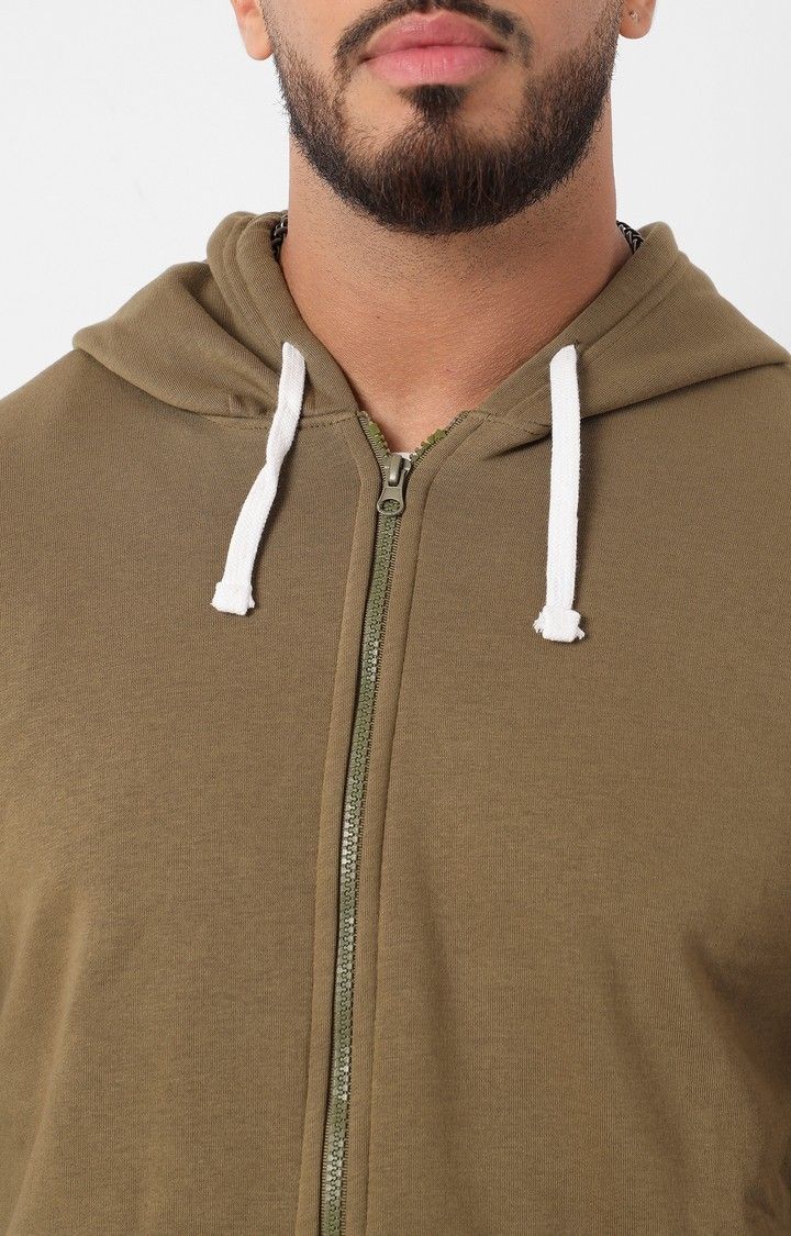 Men's Green Solid Hoodies