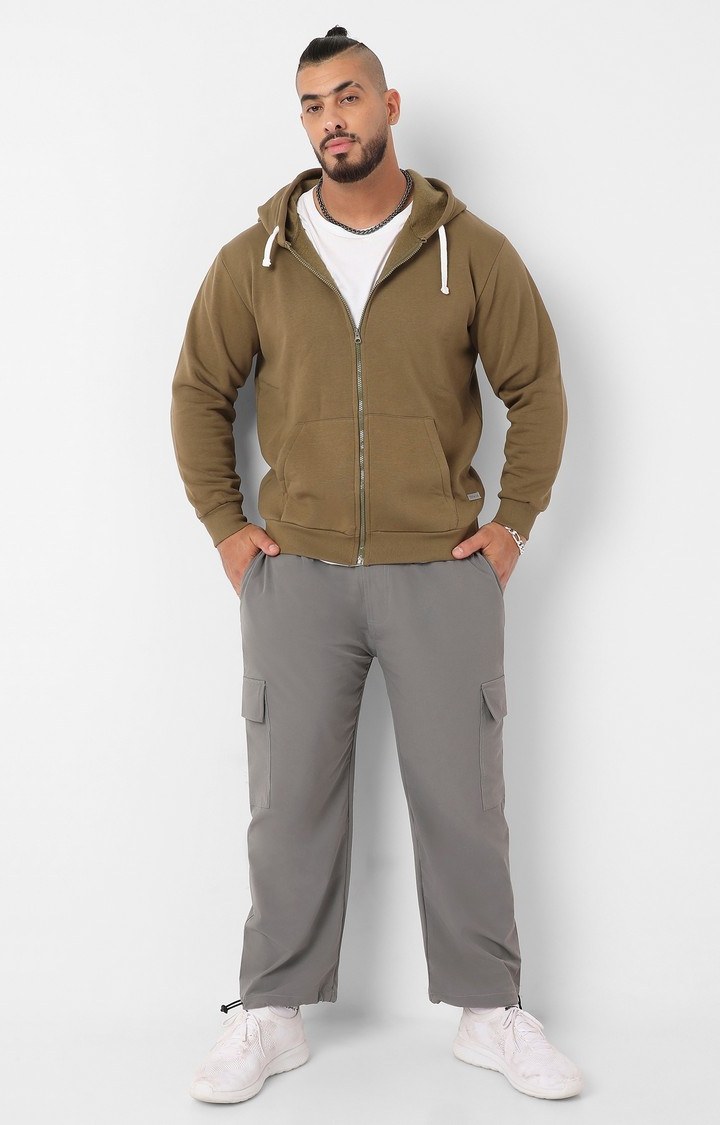 Men's Green Solid Hoodies