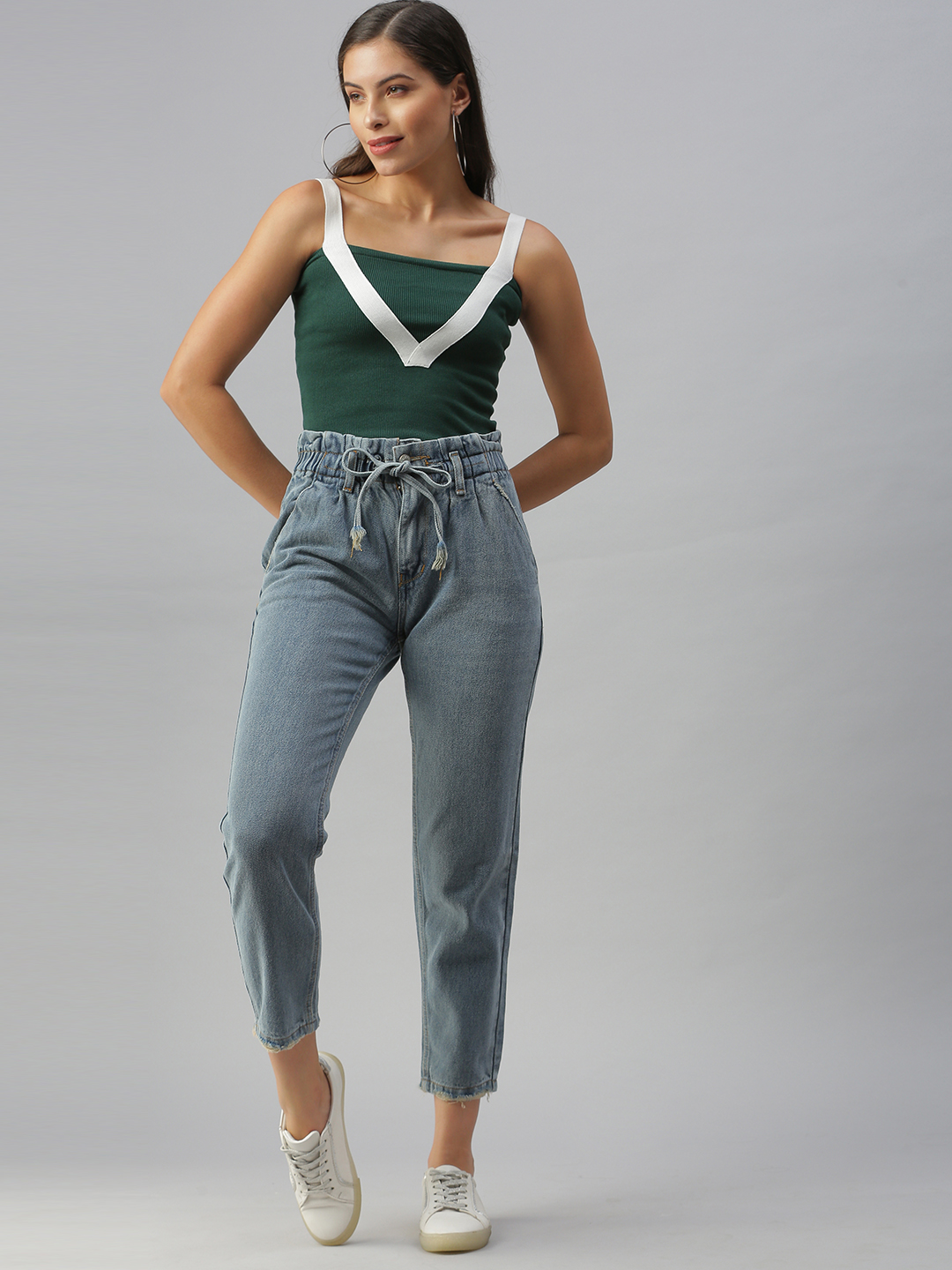 Women's Green Solid Top