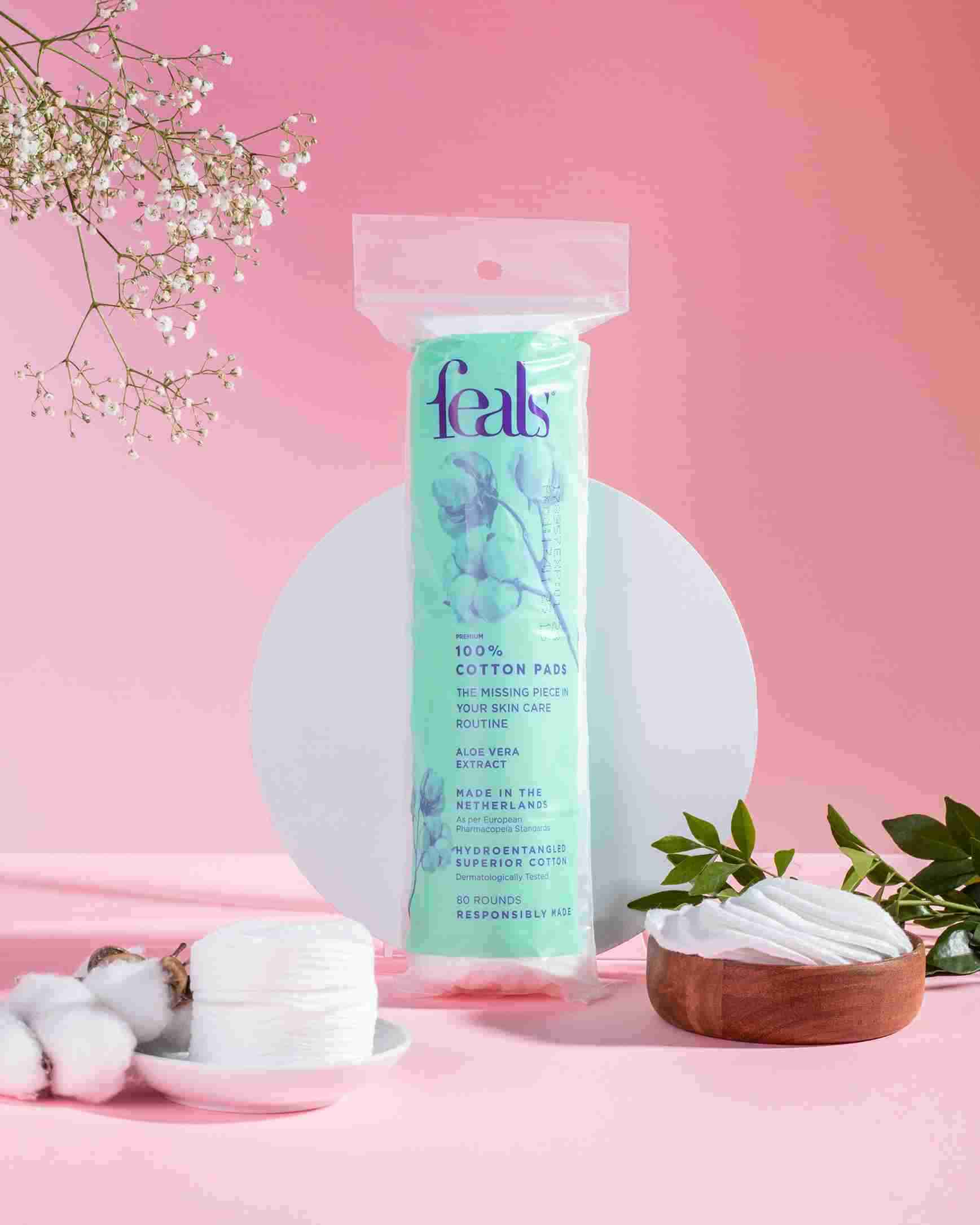 Cotton Pads for Face with Aloe Vera | Makeup remover pads for Face/Eyes | Pre-makeup cleansing | Unmatched Absorbency, Lint Free, Hypoallergenic | 80 Rounds per Pack {Pack of 2} (160 Rounds)