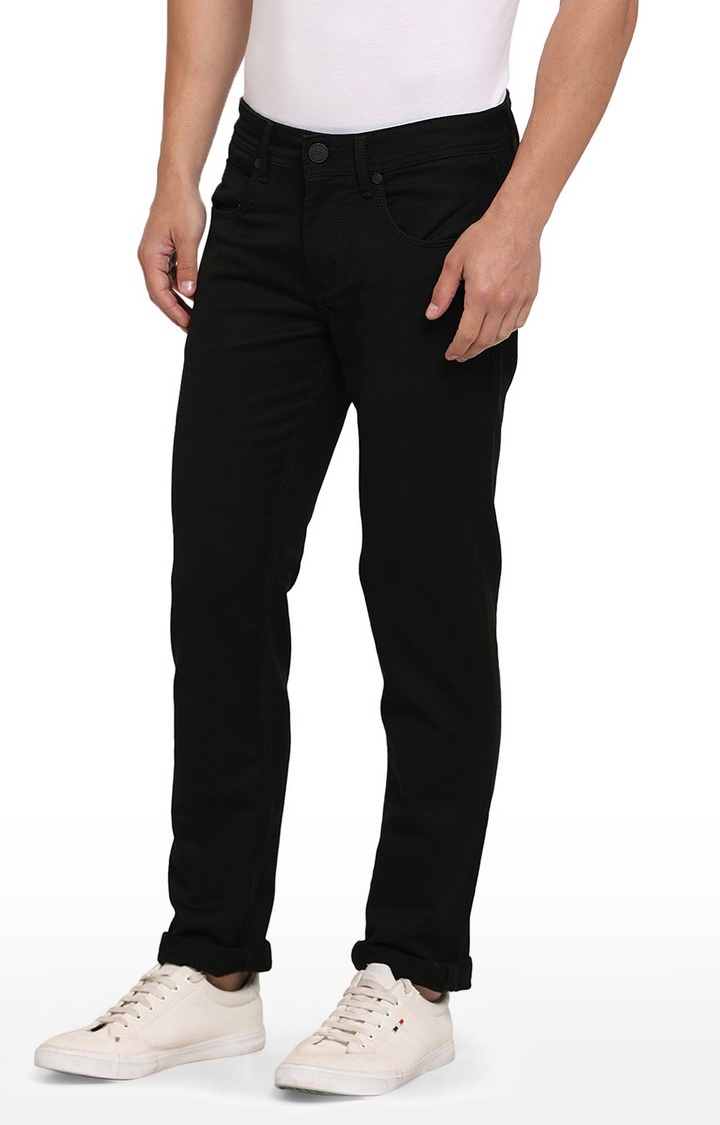 JadeBlue Sport | Men's Black Cotton Solid Jeans 2