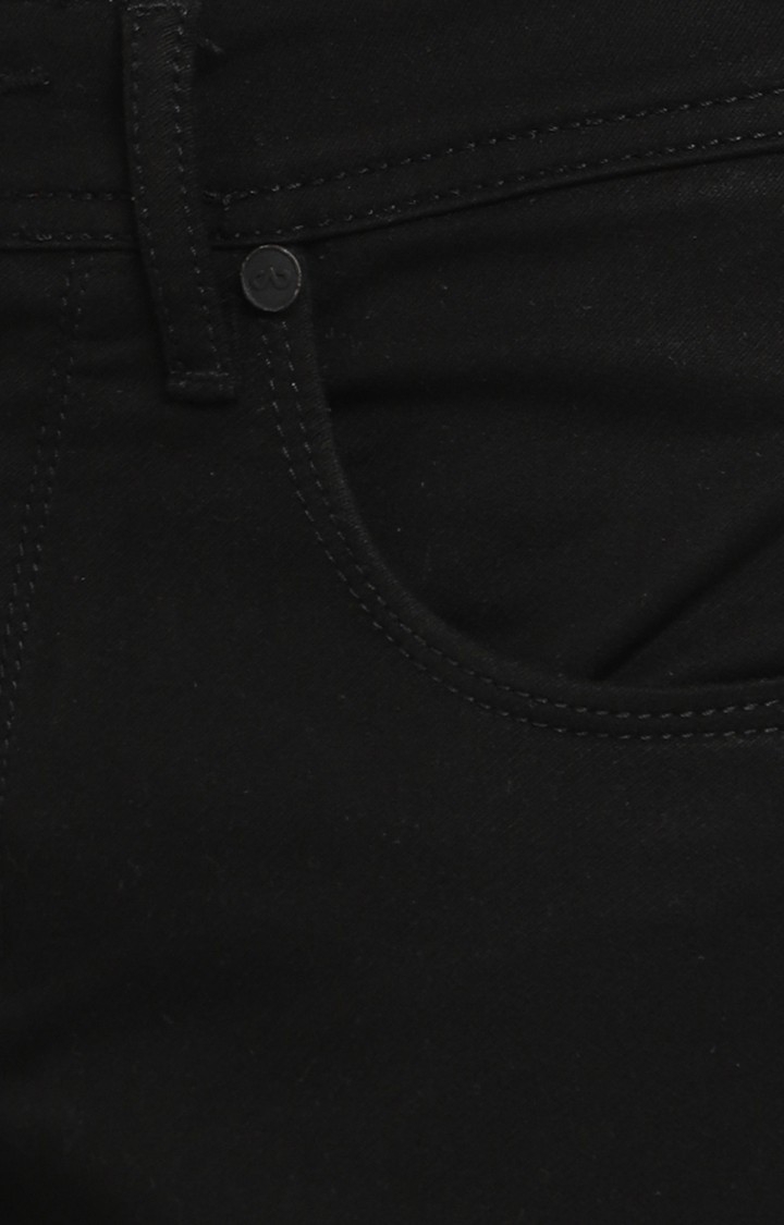 JadeBlue Sport | Men's Black Cotton Solid Jeans 4
