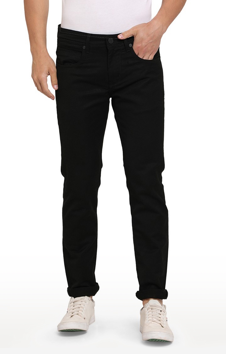 JadeBlue Sport | Men's Black Cotton Solid Jeans 0